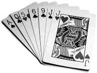 A hand of seven playing cards